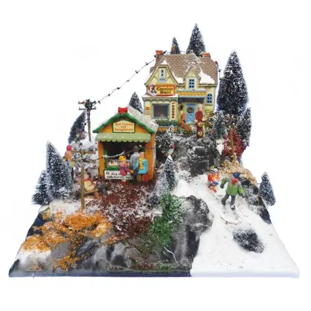 Basis kerstdorp mini piste 39x38cm - afbeelding 2