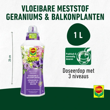 Compo Vloeibare Meststof Geraniums & Balkonplanten - afbeelding 3
