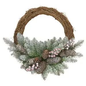 Dunhill Grapevine Wreath snow, berries, cones 41cm