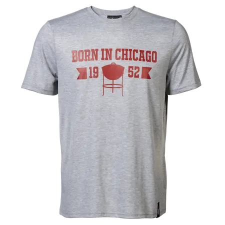 Weber 'Born in Chicago' T-shirt Men Grey L/XL